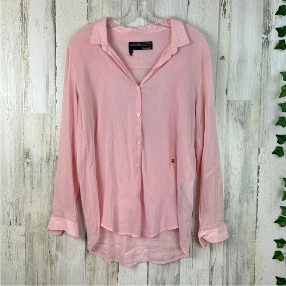 The Kooples Tops - THE‎ KOOPLES pink button up subtle stripe button down shirt size small